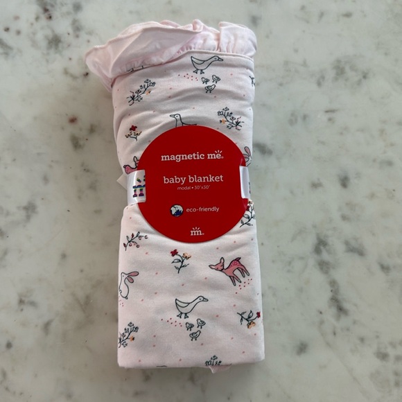 Magnetic Me Other - Magnetic Me Organic Cotton Baby Blanket in Soft Pink